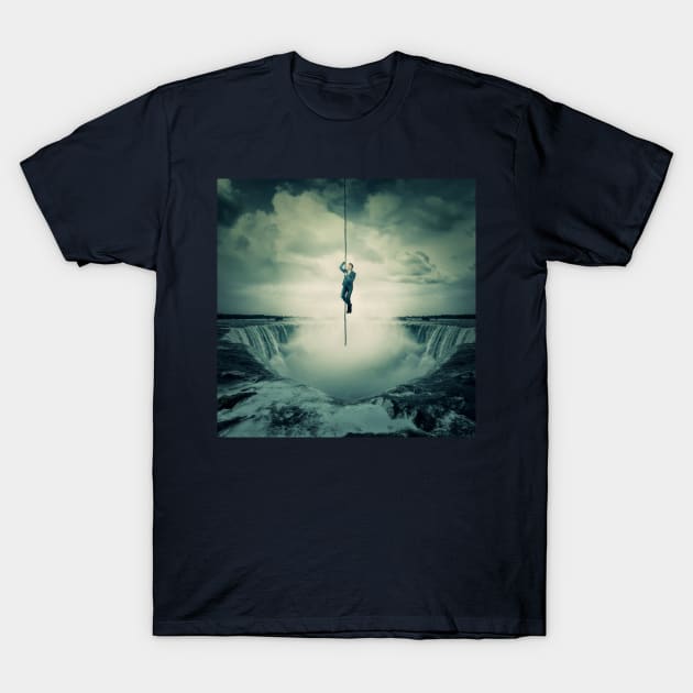 escape over waterfall T-Shirt by 1STunningArt